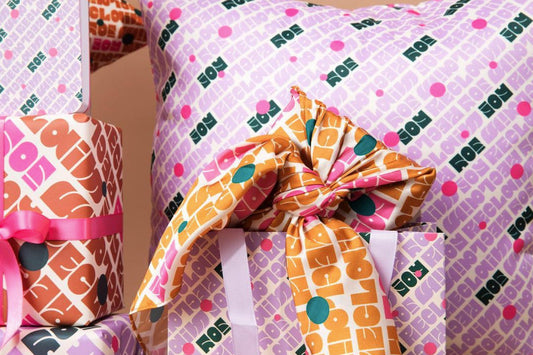 Fabric gift wraps by the brand Unwrp