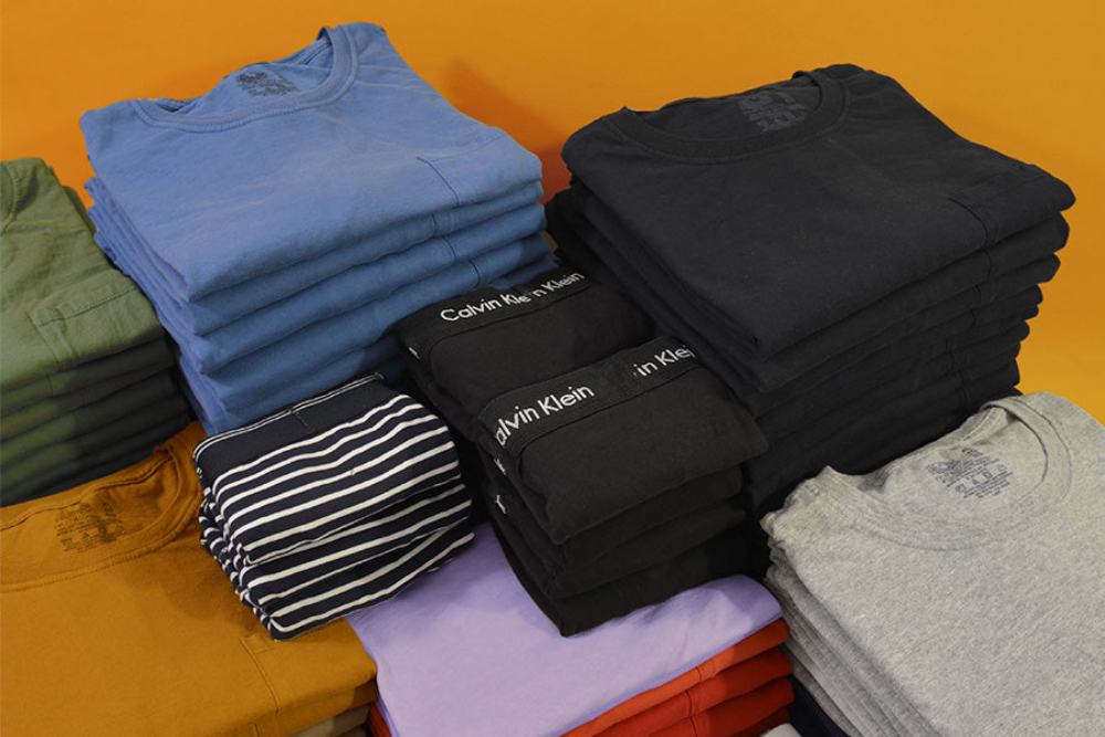Immaculately folded stacks of laundry by Celsious