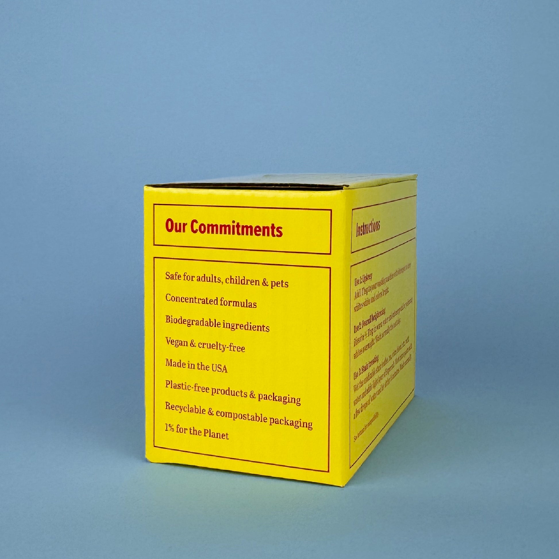 Supersalt chic yellow packaging with red font, commitment list visible